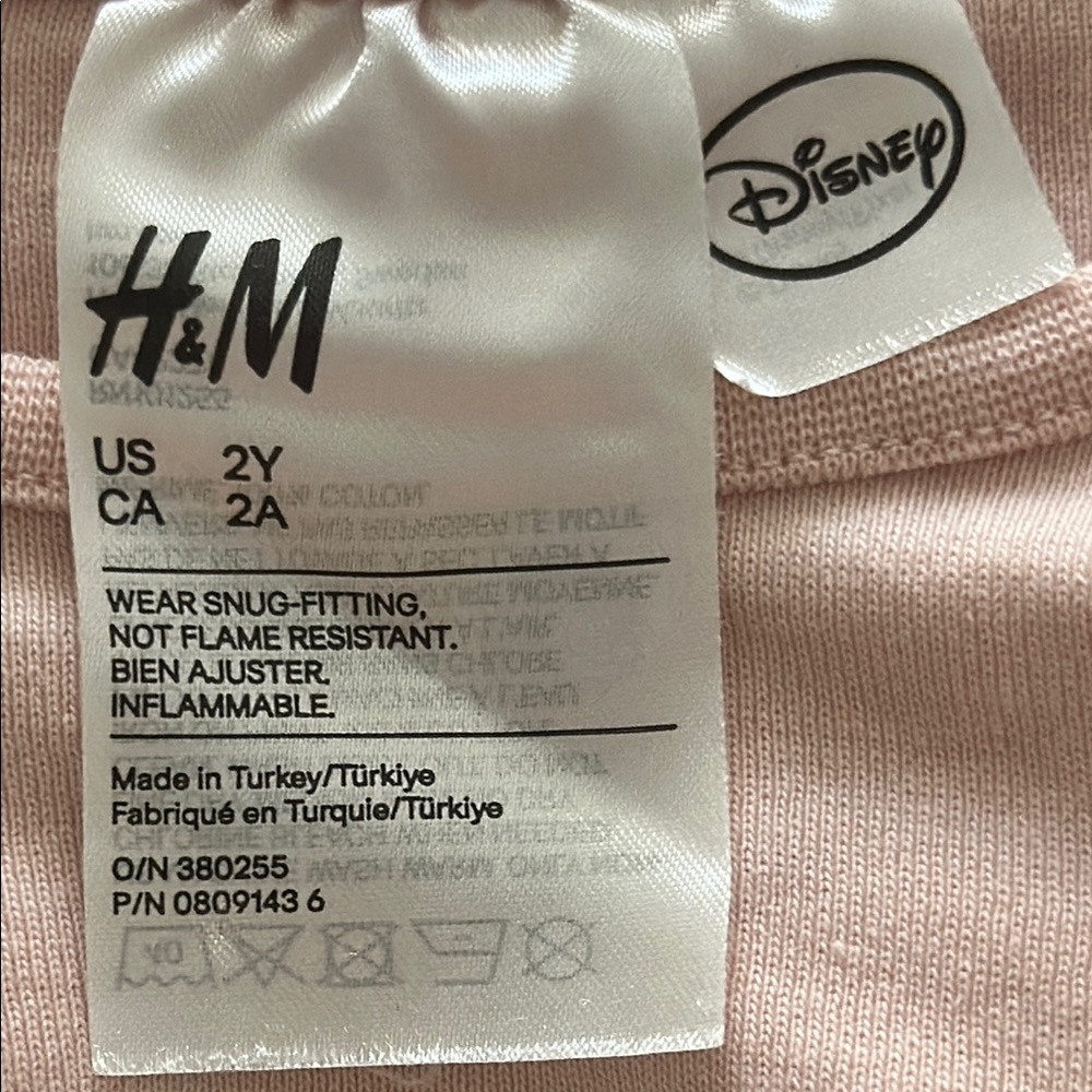 H&M Kids Light Pink and Plaid Minnie Mouse Holiday Pajama Set - Picture 3 of 5